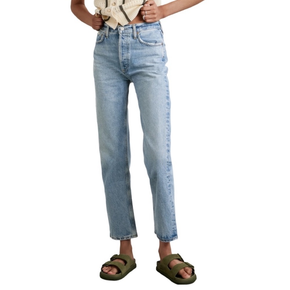 Agolde Blue Straight Leg Jeans Classic Fit